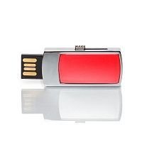 MN003 флешка металлическая с пластиковой вставкой красная 8GB