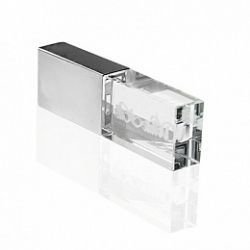 ST001 флешка-кристал стекло с матовым колпачком 64GB