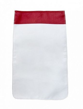 Сменный отворот красный для средней сумки, с белым полем для сублимации (d=36.0 x 24.5 см) распродажа